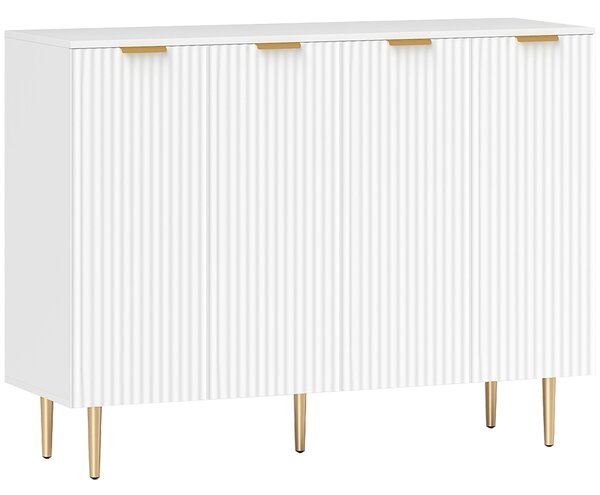 HOMCOM Sideboard Buffet Cabinet, Modern Kitchen Storage Cabinet with Adjustable Shelves, Kitchen Sideboard for Living Room Hallway, White