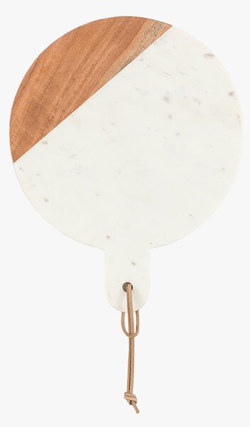 Carrara Round Cheese Board in White Marble