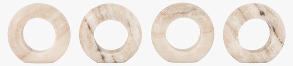 Pietra Napkin Rings in Beige Marble, Set of 4