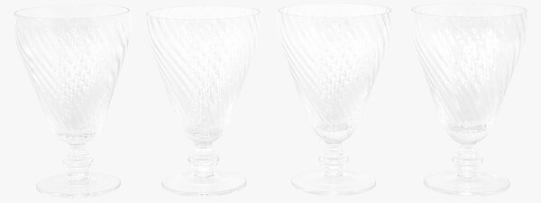 Ridged Wine Glass in Clear, Set of 4