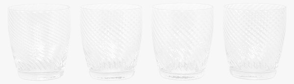 Ridged Tumbler Glass in Clear, Set of 4