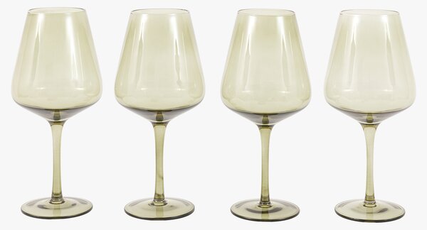 Lustre Wine Glass in Smokey Green, Set of 4