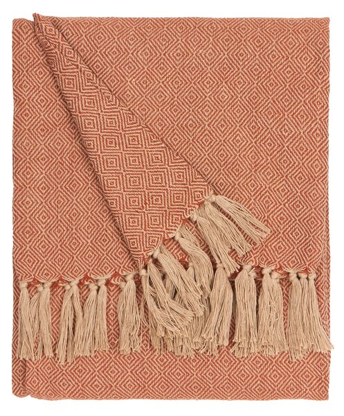 Furn Dessa Woven Outdoor Throw 130cm x 180cm Terracotta