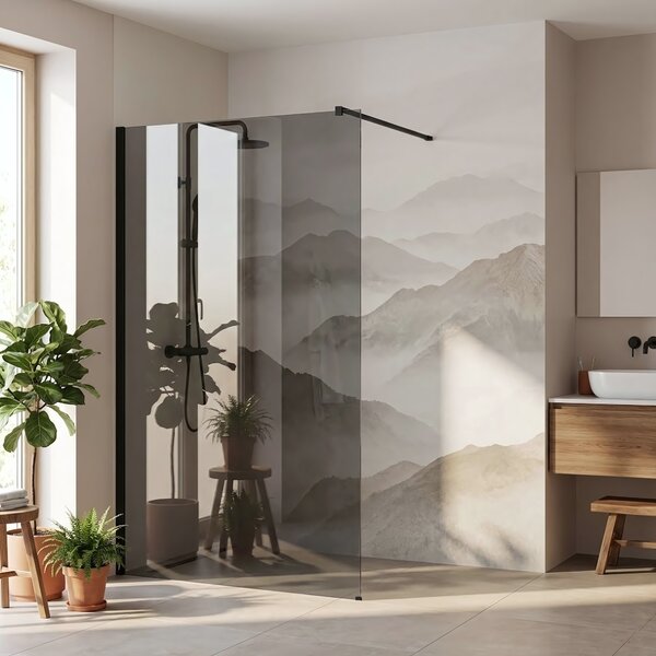 Shower screen Rea Flexi Grey / Black 120