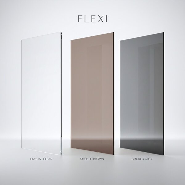 Shower screen Rea Flexi Grey / Brush Gold 80