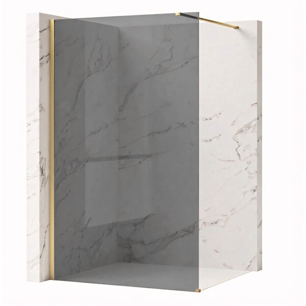 Shower screen Rea Flexi Grey / Brush Gold 80
