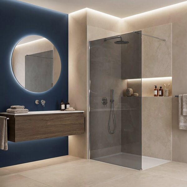 Shower screen Rea Flexi Grey / Chrome 100