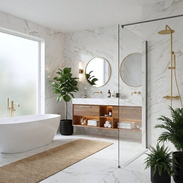 Shower screen Rea Flexi Transparent / Titan 90