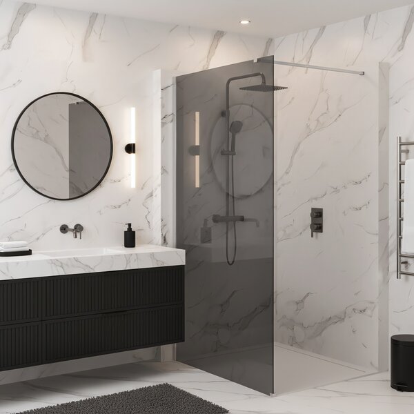 Shower screen Rea Flexi Grey / Chrome 100