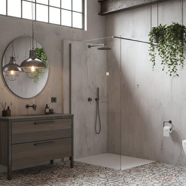 Shower screen Rea Flexi Transparent / Titan 90
