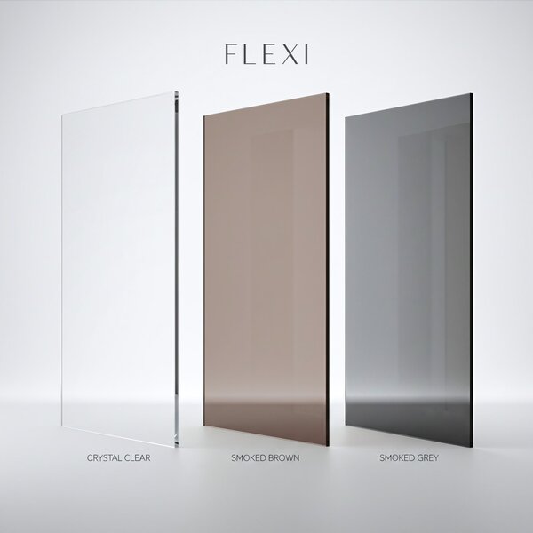 Shower screen Rea Flexi Grey / Black 90