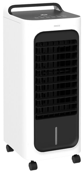 HOMCOM Portable Air Cooler with Ice Packs & Remote, 3-in-1 Evaporative Cooling Fan, Humidifier & Timer for Bedroom, White Aosom UK
