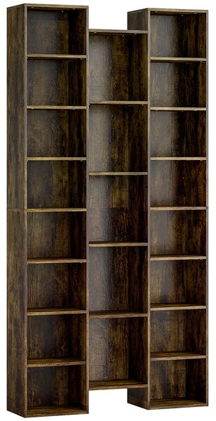 HOMCOM 21-Compartment Bookshelf - Brown