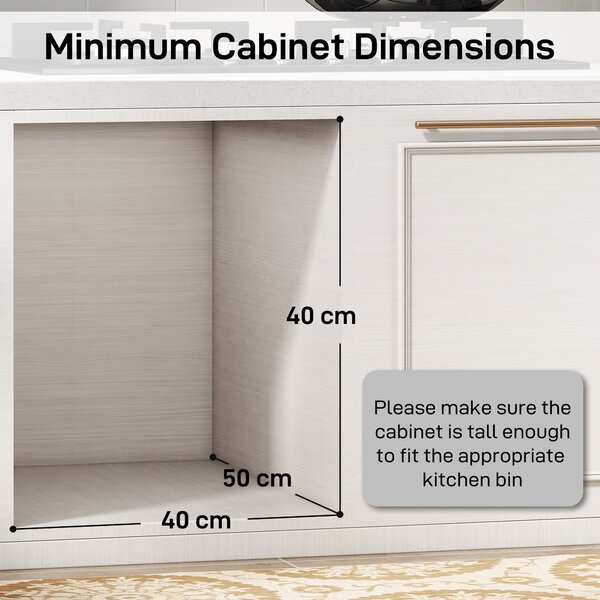 HOMCOM Pull Out Bin, Under Sink Bin - 2 Removable Compartments (15L Each) for 400mm Cabinets, Light Grey