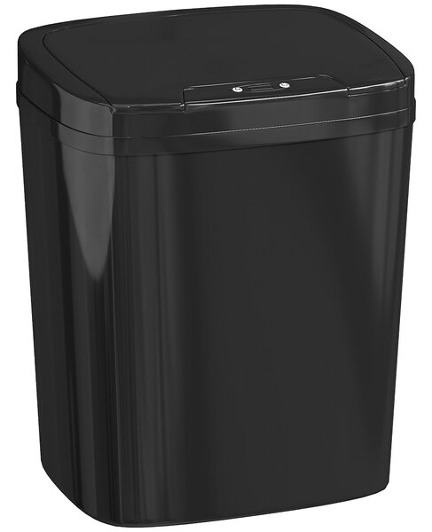 HOMCOM 15L Sensor Bin, Automatic Touchless Kitchen Bin, Easy Clean, Battery Operated for Home Office, Bedroom, Bathroom, Black