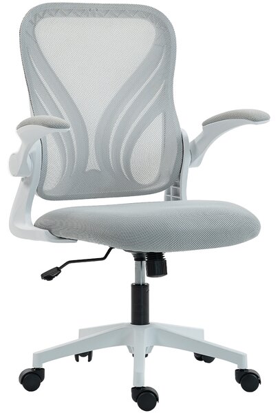 HOMCOM Mesh Office Chair with Foldable Backrest - Light Grey