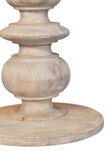 Solid Mango Wood 38cm Circular Accent Side Table, Eco-Conscious, Hand-Finished, Beige Aosom UK