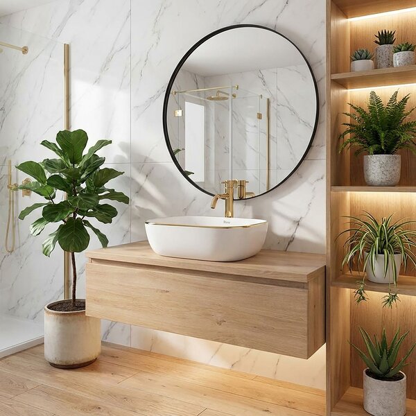 Countertop Basin Rea Belinda Gold Edge