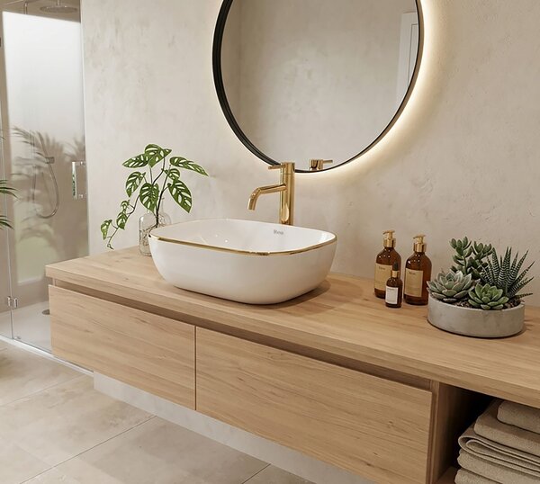 Countertop Basin Rea Belinda Gold Edge