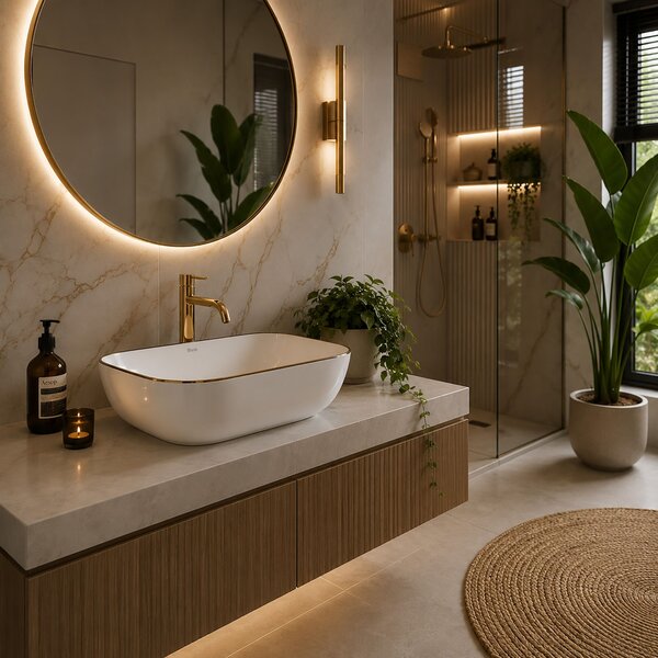 Countertop Basin Rea Belinda Gold Edge