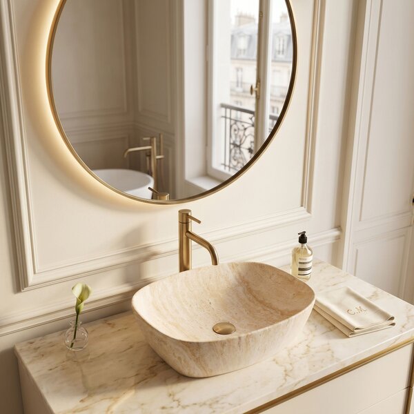 Countertop Basin Rea Freja Travertine Matt