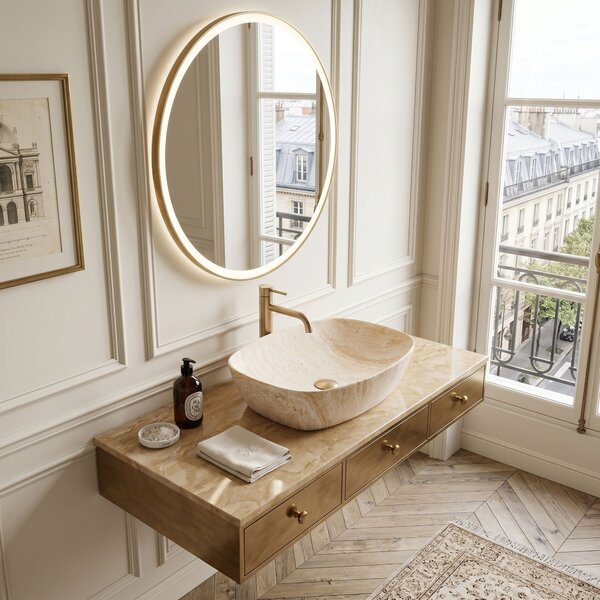 Countertop Basin Rea Freja Travertine Matt