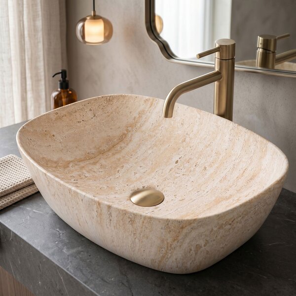Countertop Basin Rea Freja Travertine Matt