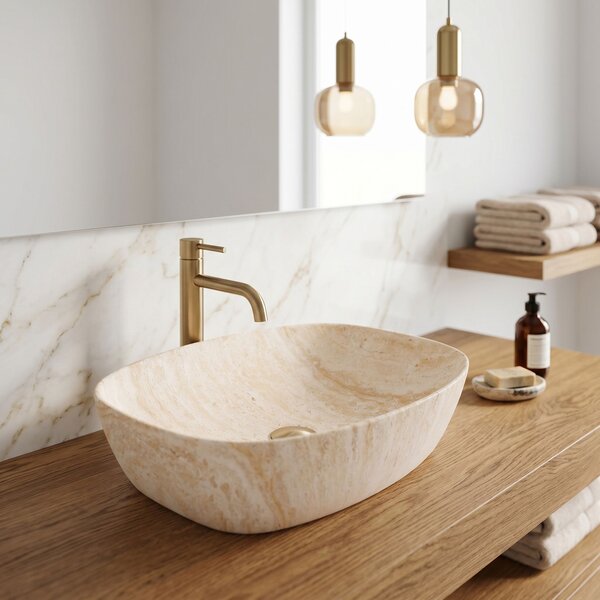 Countertop Basin Rea Freja Travertine Matt