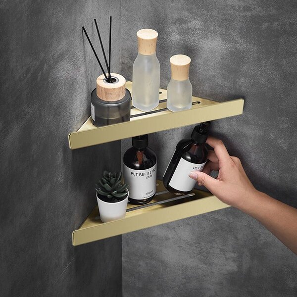 Bathroom shelf SF07 gold brush