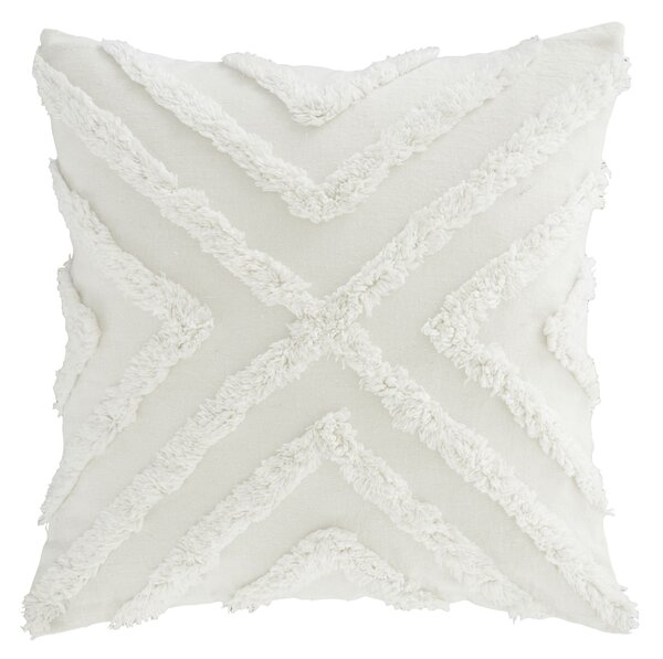 Pineapple Elephant Diamond Tufted Cotton 43cm x 43cm Filled Cushion Chalk White