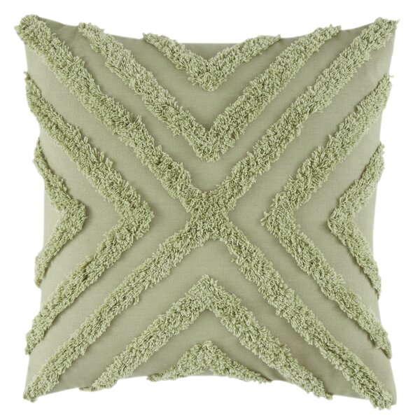 Pineapple Elephant Diamond Tufted Cotton 43cmx43cm Filled Cushion Sage Green