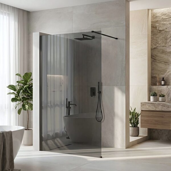 Shower screen Rea Flexi Grey / Black 120
