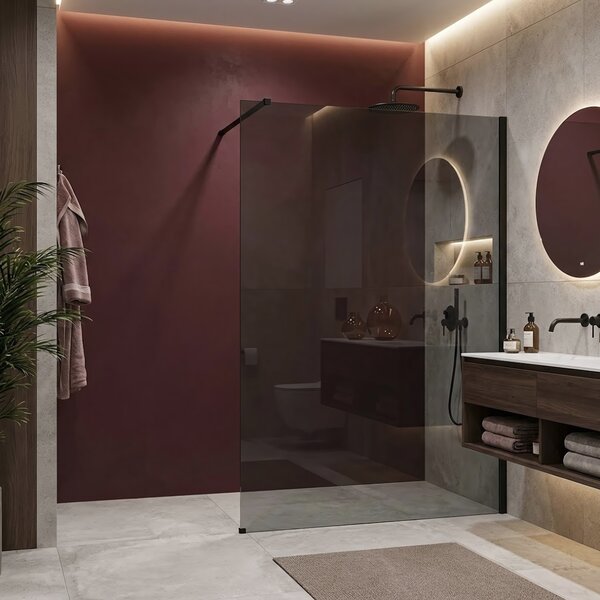 Shower screen Rea Flexi Grey / Black 120