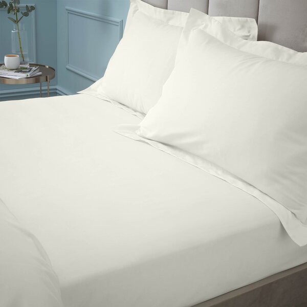 Bianca 180 Thread Count Egyptian Cotton Bed Linen Fitted Sheet Cream