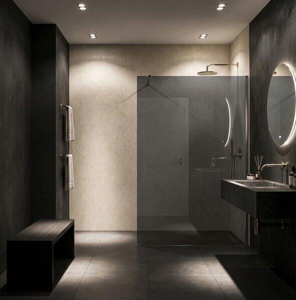Shower screen Rea Flexi Grey / Chrome 100