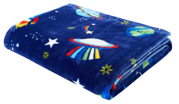 Catherine Lansfield Lost In Space 130cmx170cm Throw Blue