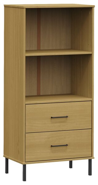 Bookcase with 2 Drawers Brown 60x35x128.5 cm Solid Wood OSLO