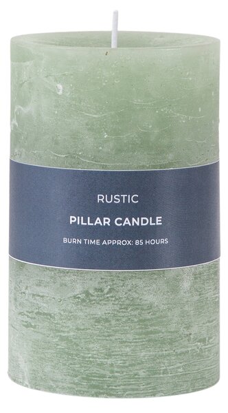 Rustic Pillar Candle Sage (Green)
