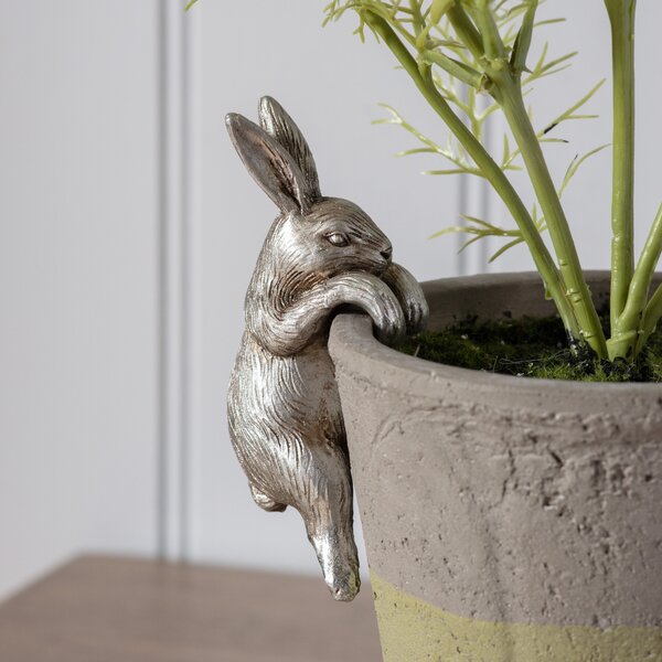 Set of 2 Hoppy Hare Pot Hangers Silver