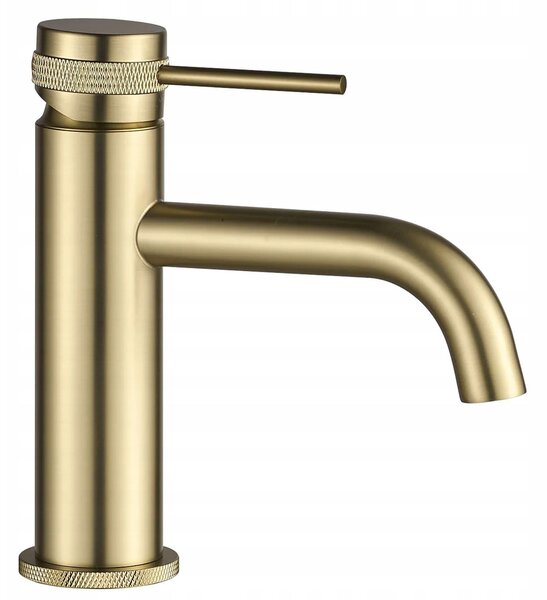 Bathroom faucet Rea Lungo Grip Brush Gold low