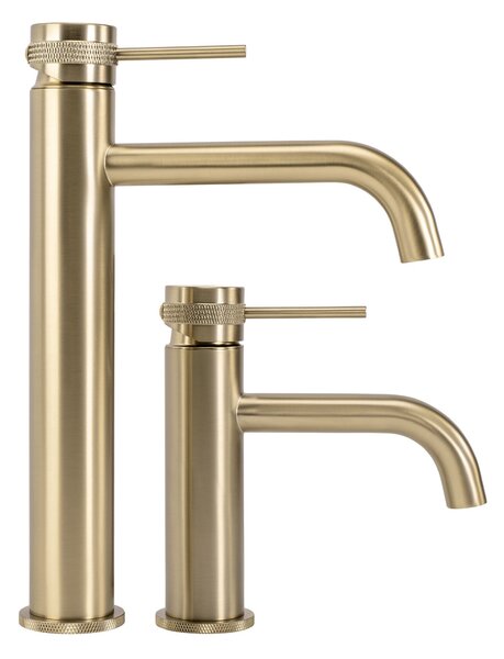 Bathroom faucet Rea Lungo Grip Brush Gold high