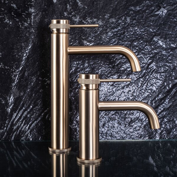 Bathroom faucet Rea Lungo Grip Brush Gold high