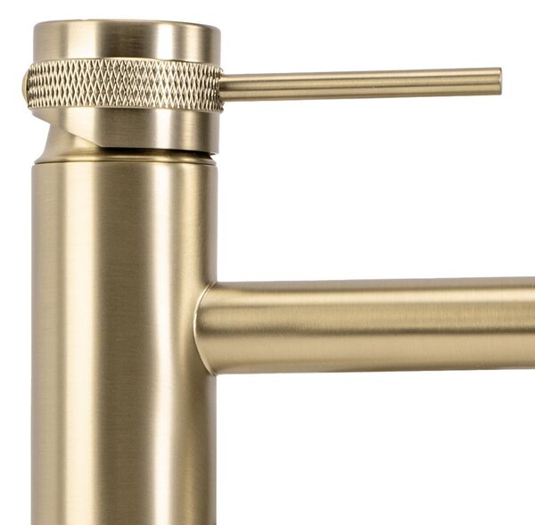 Bathroom faucet Rea Lungo Grip Brush Gold high