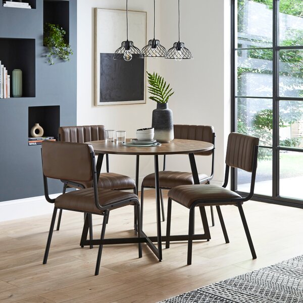 Rhys Set of 2 Dining Chairs, Faux Leather