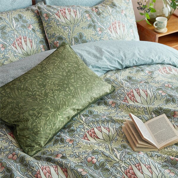 William Morris Artichoke 100% Cotton Duvet Cover and Pillowcase Set