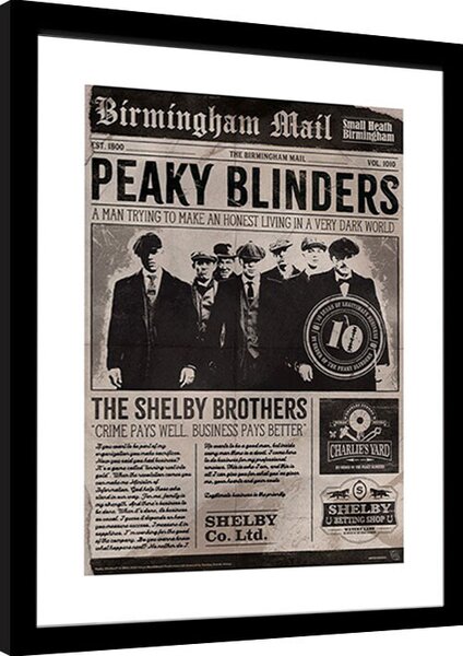 Framed poster Peaky Blinders - 10th Anniversary Newspaper