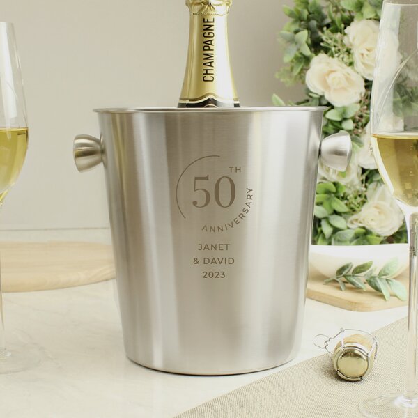 Personalised Date Ice Bucket Silver