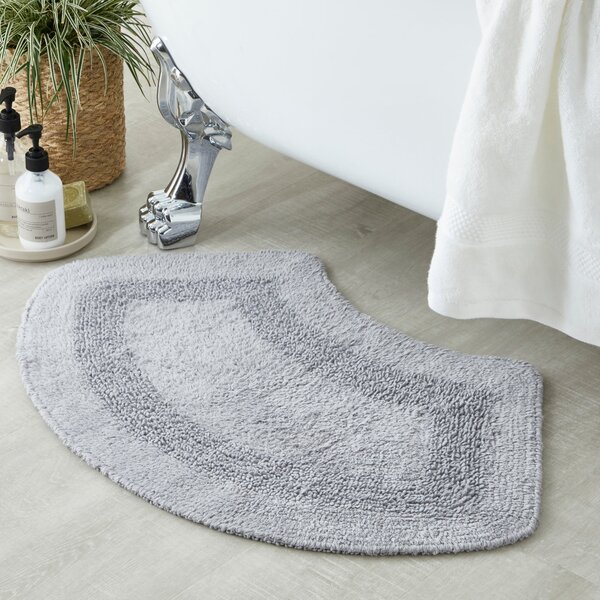 Supersoft Silver Oval Bath Mat Silver