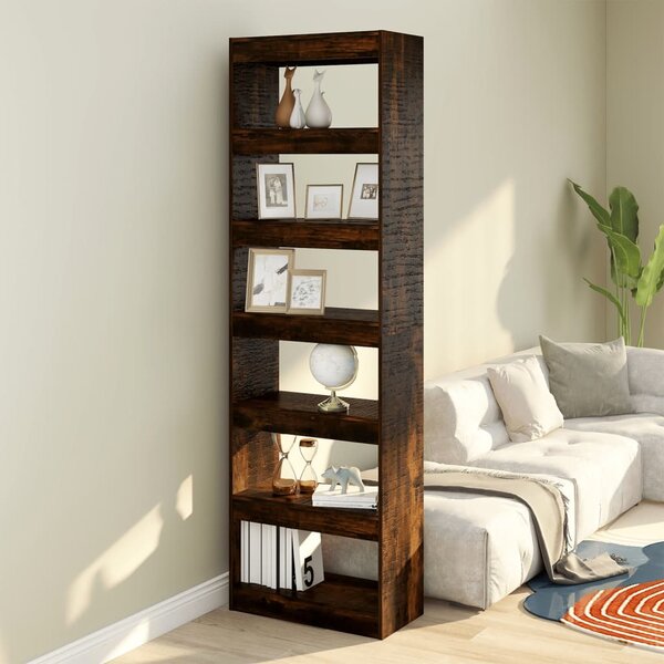 Book Cabinet/Room Divider Smoked Oak 60x30x198 cm