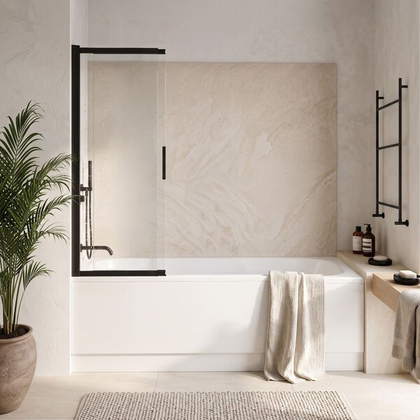 Sliding bathtub screen REA Dario Black 100